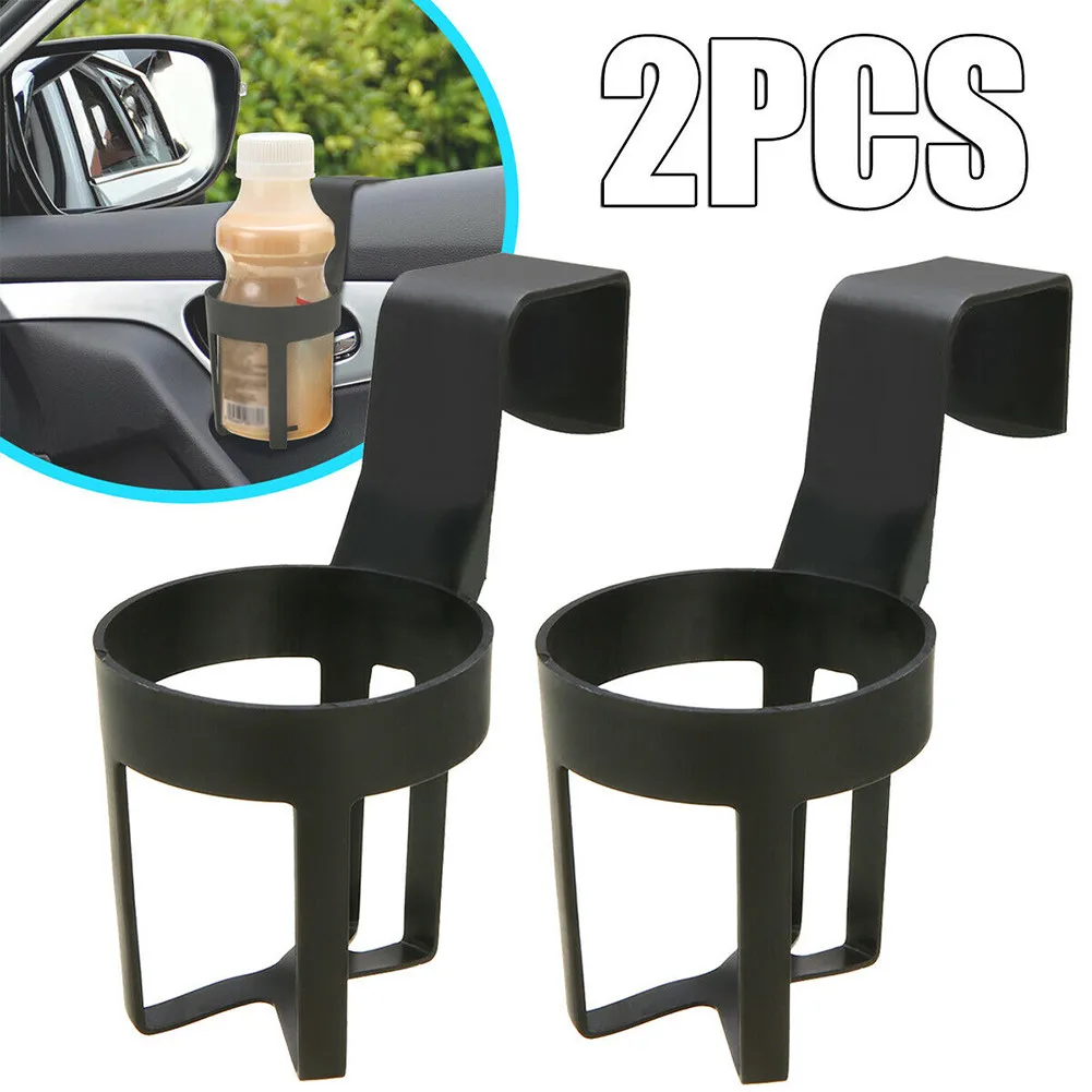 

2pcs Car Water Cup Holder Black Drink Bottle For Car Interior Parts Truck