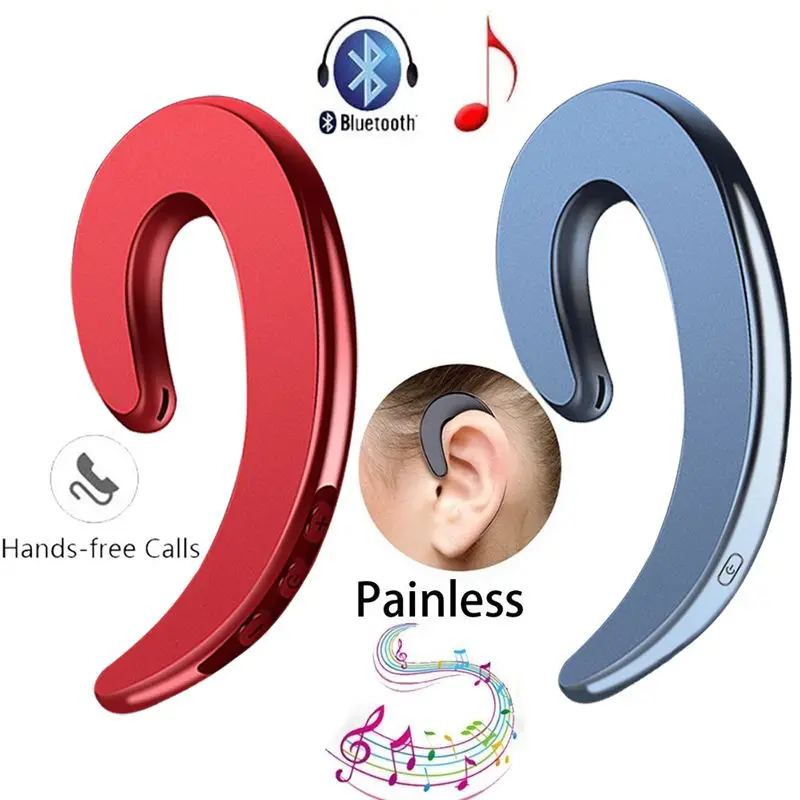 

Bone Conduction Earphone Sport Bluetooth Headset Hands Free Car Driver Stereo Earphone Earhook Wireless Earphones With Mic(1pcs)