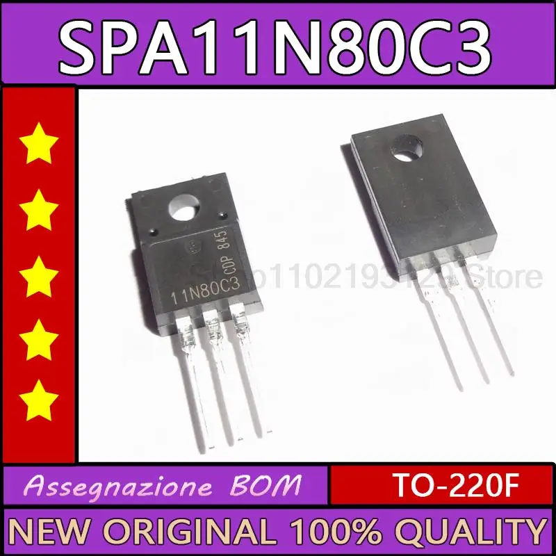 

10 шт., новый импортный полевой транзистор SPA11N80C3 11N80C3 11A 800 в