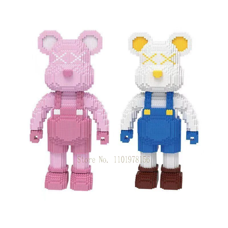 

Новые Фигурки Bearbrick, конструктор «соединение», коллекция «сделай сам», нагрудник, медведь, игрушки, детские микро-кирпичи, игрушка для девоч...
