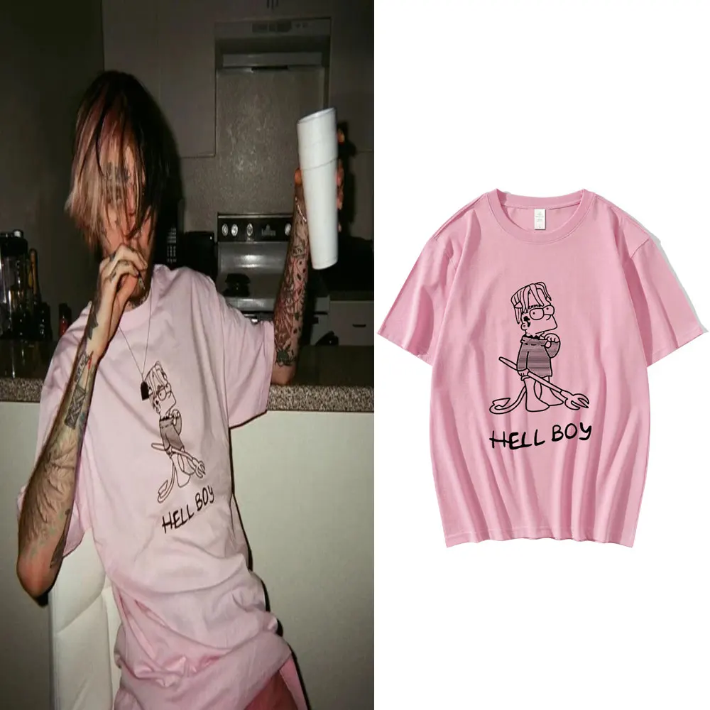 Рэпер Lil Peep Футболка в одном стиле Hell Boy Love Will Tear Us Apart Футболки Мужчины Женщины