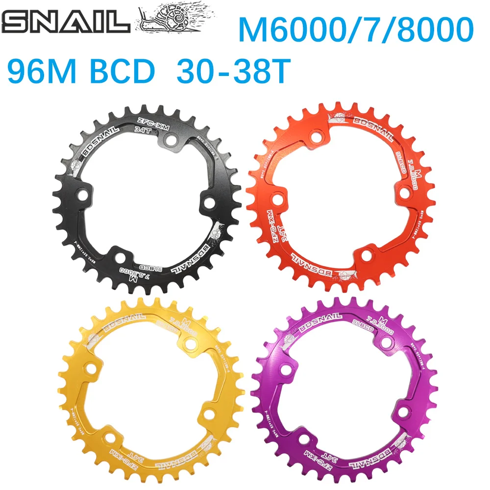 

SNAIL 96BCD Chainring for M4050 M4000 NX GX X1 Ultralight Chainwheel 30T/32T/34T/36T Round/Oval Crankset MTB Bike Accessories