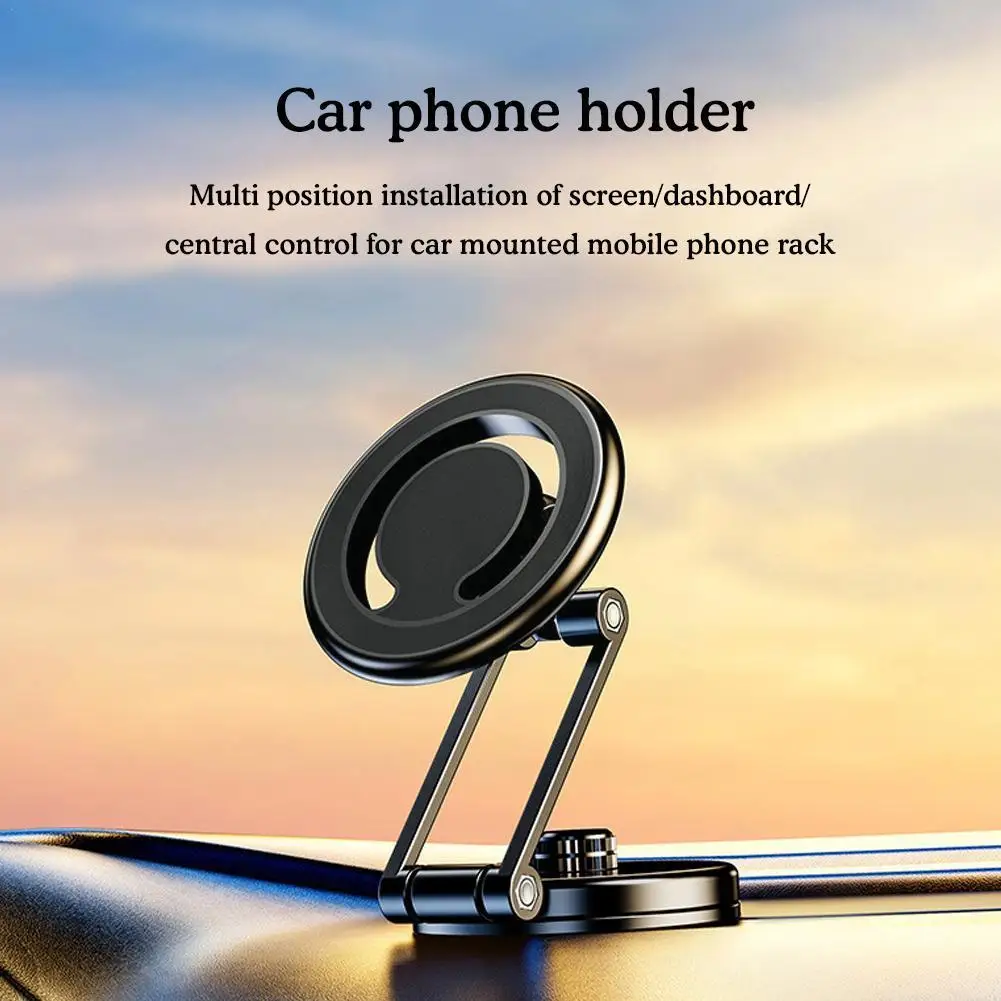 

Magnetic Car Phone Mount For IPhone 14 13 12 360° Rotation Folding Mini Universal Magnet Car Cellphone Holder GPS Bracket W1F0