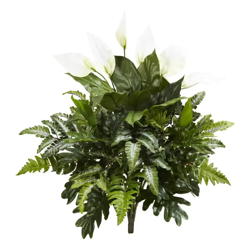 

Смешанное искусственное растение Spathiphyllum (набор из 2), зеленое