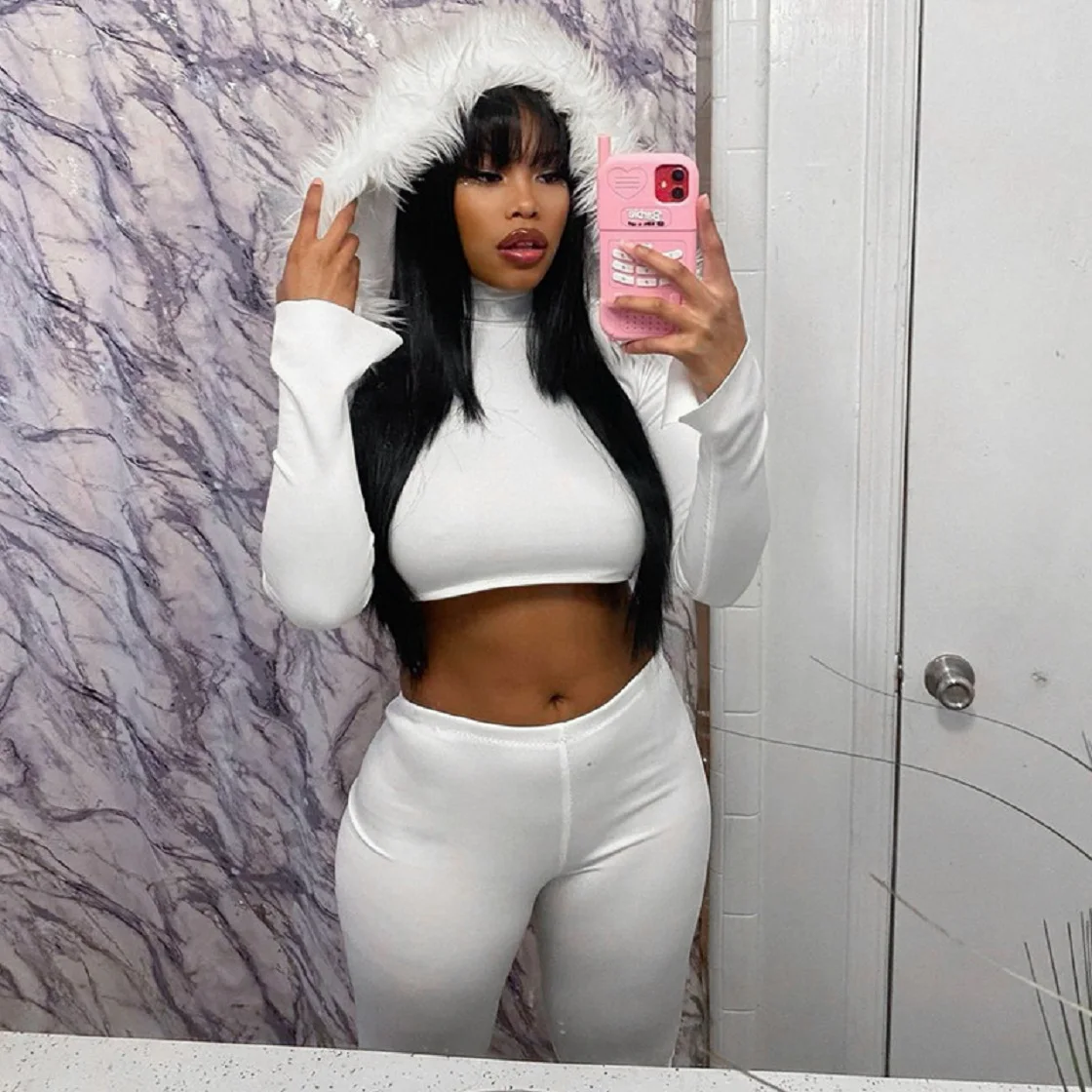 Ribbed Elegant 2 Pieces Sets Outfits 2023 Women Fall Winter Clothes Sexy Women Tracksuits Joggers Hoodie Tops Two Piece Sets