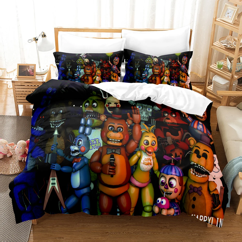 

Set Single Twin Full Queen King Size FNAF Bed Set Aldult Kid Bedroom Duvetcover Sets 3D Anime 033 Bedding