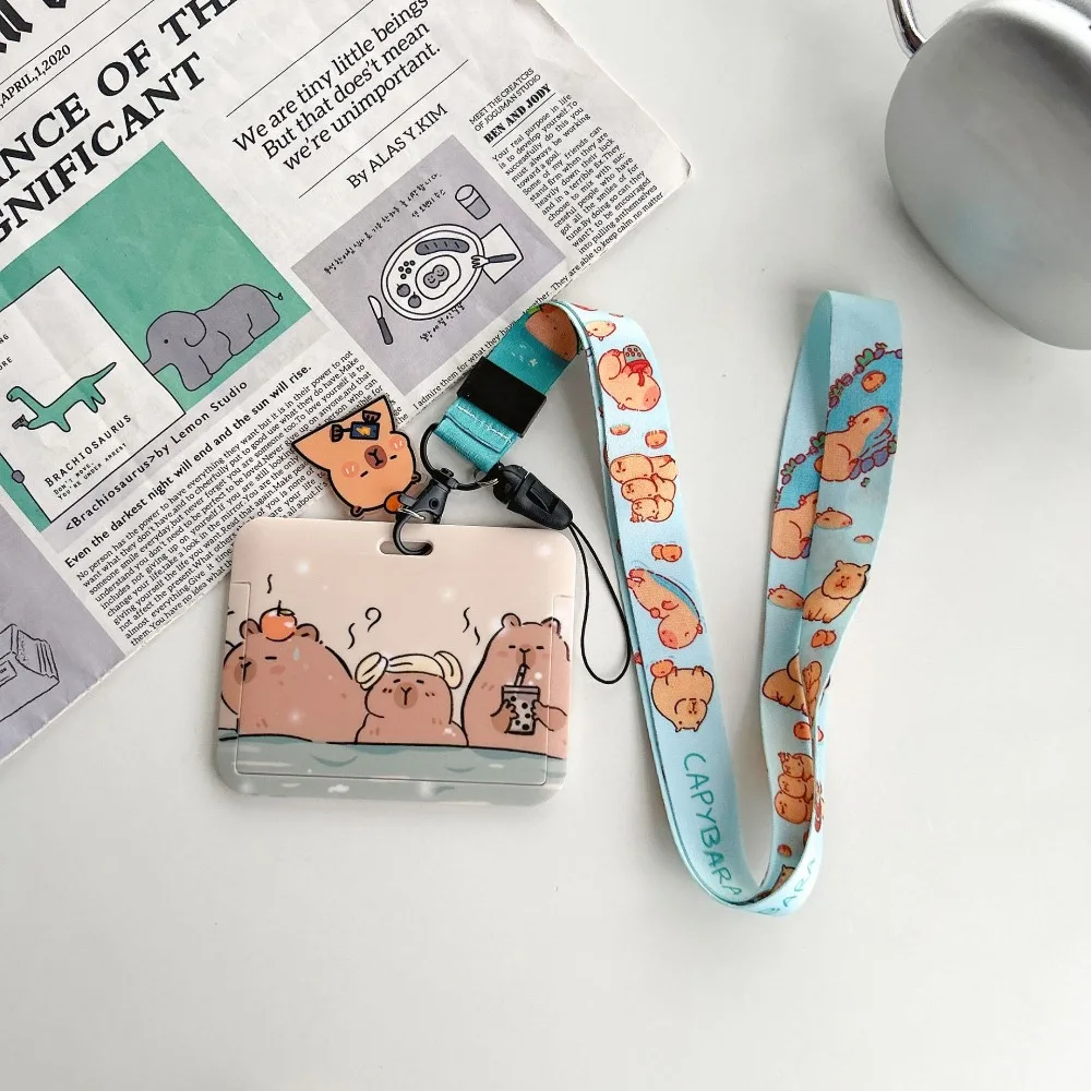 Держатель для карт с изображением капибары пластиковый держатель фотокарт