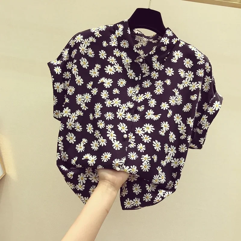 Рубашки женские с коротким рукавом кружевные однотонные v-образным вырезом