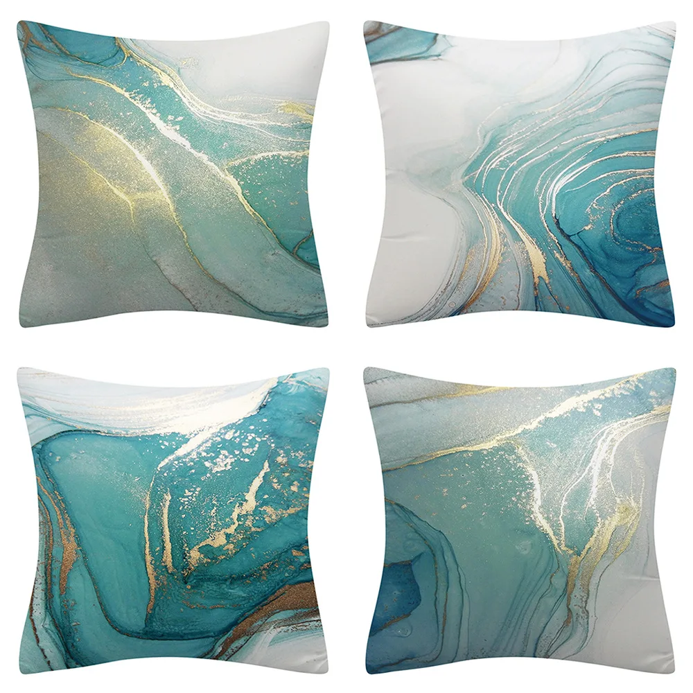 

Vintage Turquoise Marble Print Cushion Cover Art Pillow Cover Sofa Living Room Throw Pillows Covers 45cm Decrative Pillowcases