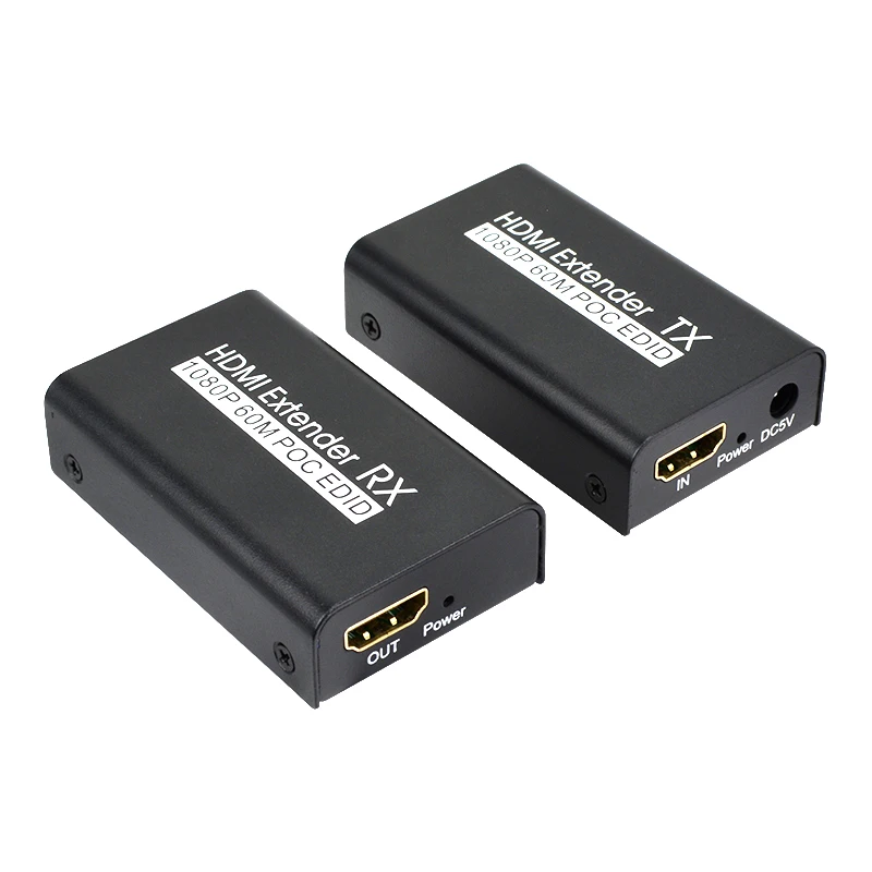 60M HDMI удлинитель Poc Over Single Cat5e/6 164ft (50m) Full HD 1080P поддержка передачи без потерь EDID, копия функции POC для ПК
