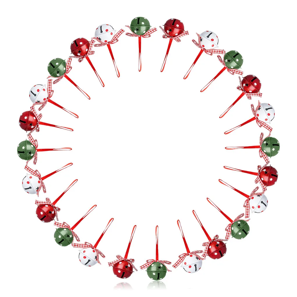 

24 шт., металлические колокольчики для новогодней елки