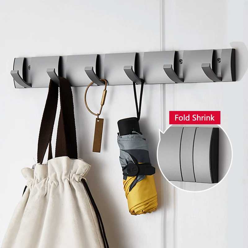 

New Black Golden Folding Robe Hooks Towel Hanger Nail Free Installation Wall Rack Hooks Coat Clothes Holder for Bathroom Kitchen