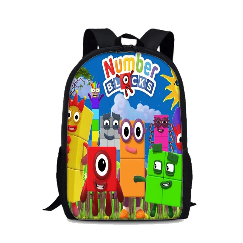 

Printed Number Blocks Backpack Numberblocks Student Computer School Bag Birthday Gift for Girls Kids Boys