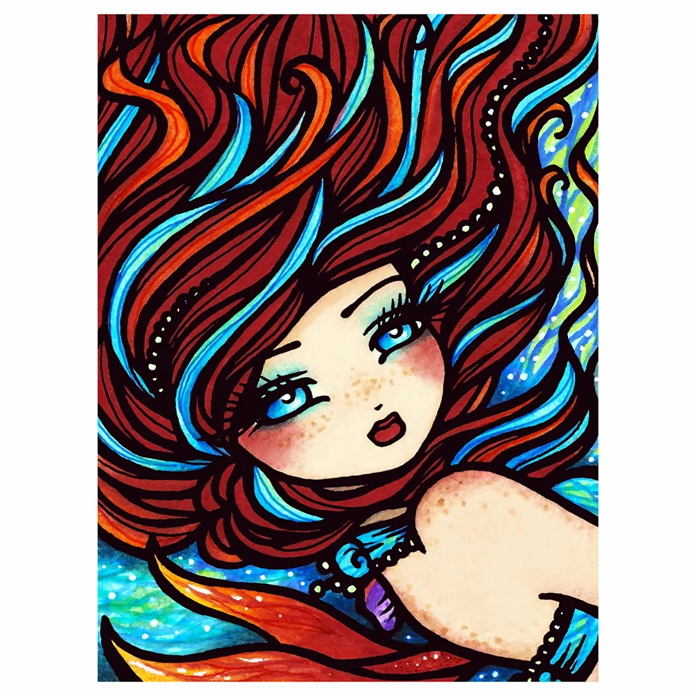 

Алмазная живопись, Набор для вышивки крестиком «Морская Русалка», ручная работа, подходит для гостиной и спальни