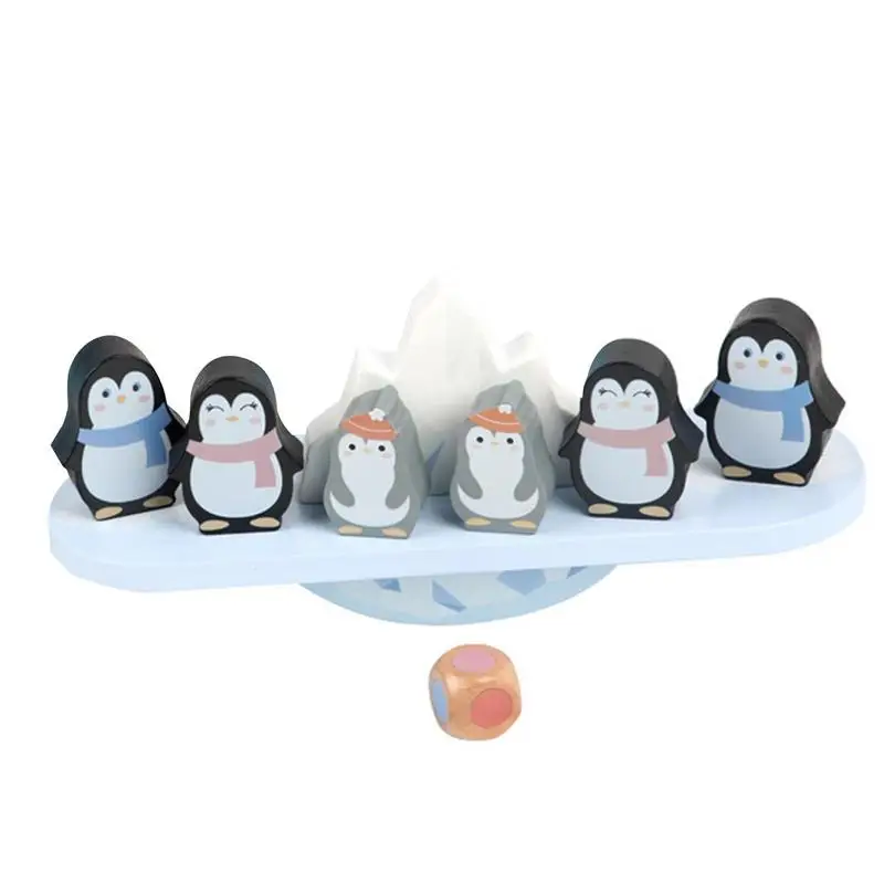 

Balancing Game Toy Wobble Balance Toy And Montessori Toy For Toddler Balance Board And Kids Balance Game With Penguin Blocks