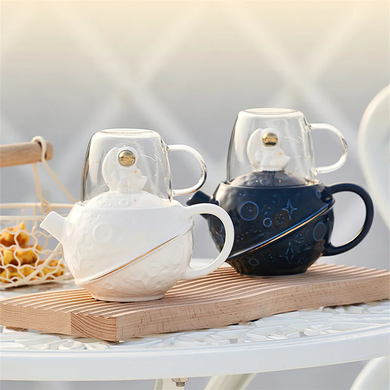 

1 горшок 1 чашка Подарочная коробка набор креативный звездное небо кофейный чайник стеклянная чашка керамический чайник фарфоровый чайник