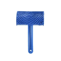 blue rubber wood grain paint roller diy graining painting tool wood grain pattern wall painting roller with handle home tool