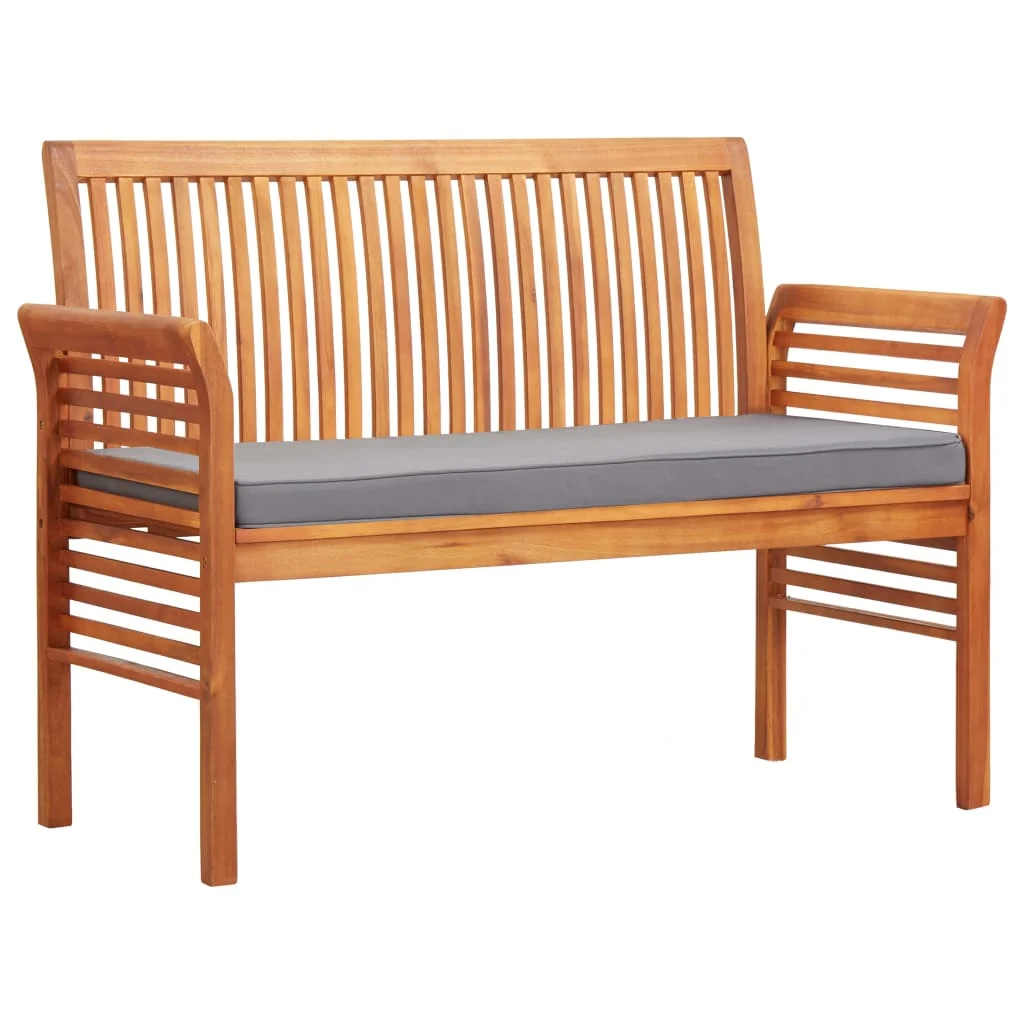 

Patio Outdoor Bench Deck Outside Porch Furniture Balcony Lounge Home Decor 2-Seater with Cushion 47.2" Solid Acacia Wood
