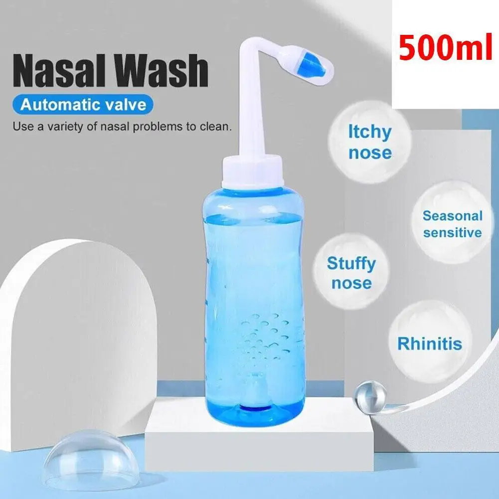 

Система для промывки носа, горшок для аллергических пазух, рельефное устройство для детей, новое пластиковое оборудование, бутылочка для носа, голубая, для взрослых, 500 мл D9I1