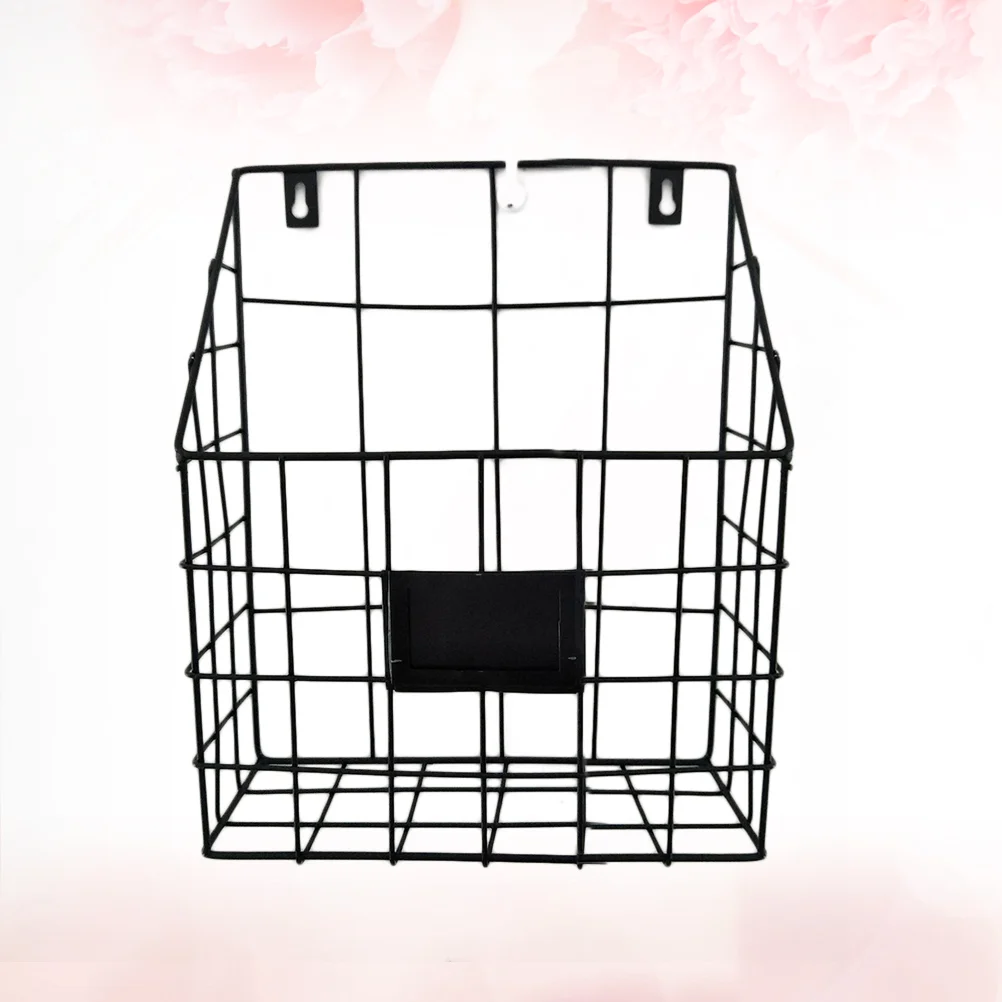 

Wall Mounted Basket Magazine Rack Hanging Baskets Wire Metal Storage Vintage Organizer Kitchen Holder File Container Mount