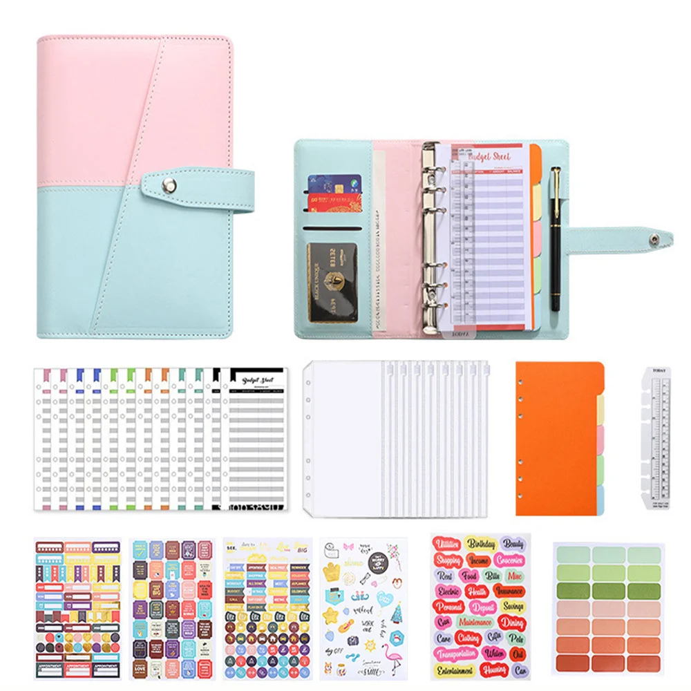 

Macaron Color A6 Binder Budget Loose-leaf Notebook Binder Budget Planner Money Organizer Cash Budget Financial Planner Hand Book