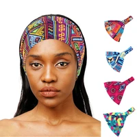african print cotton headband for women elastic hairband bohemian girl turban yoga fitness sports bandage bandanas hair wrap
