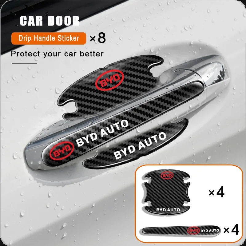 

Carbon Fiber Car Doorknob Scratches Protection Sticker for Mitsubishi Mirage Lancer Ex Evo ASX L200 Xpander Pajero 2 Accessories