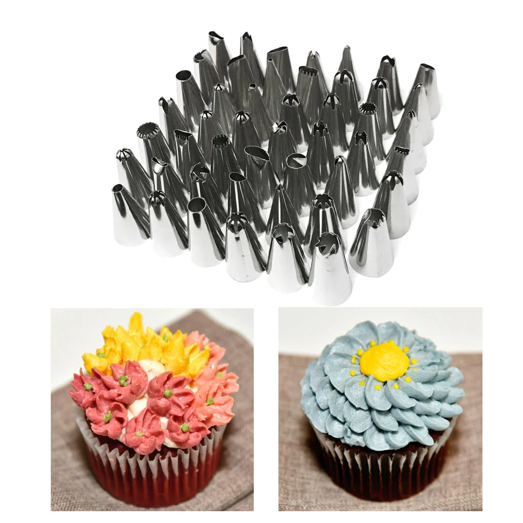 

48 Pcs Set Kitchen Gadgets Fondant Decor Pastry Nozzle Cakes Decoration Set Stainless Steel/TPU Multi Purpose