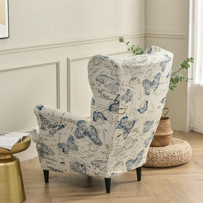 Эластичный Чехол для стула с крыльями чехол кресла из спандекса рисунком бабочки