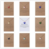 korean fashion cute butterfly pendant necklace for women golden color statement necklace jewelry gifts