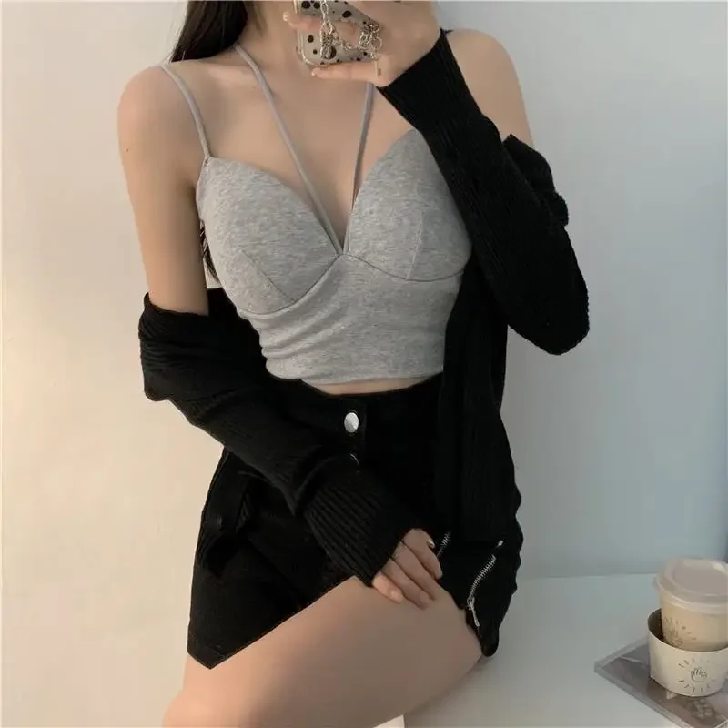 Сексуальный топ с лямкой на шее женская внутренняя верхняя одежда перекрестной