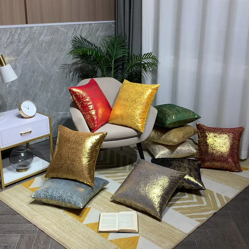 

Velvet Sofa Pillowcase 45x45cm Luxury Shiny Gilding Furniture Protector Office Sofa Cushion Cover Home Living Room Decoration