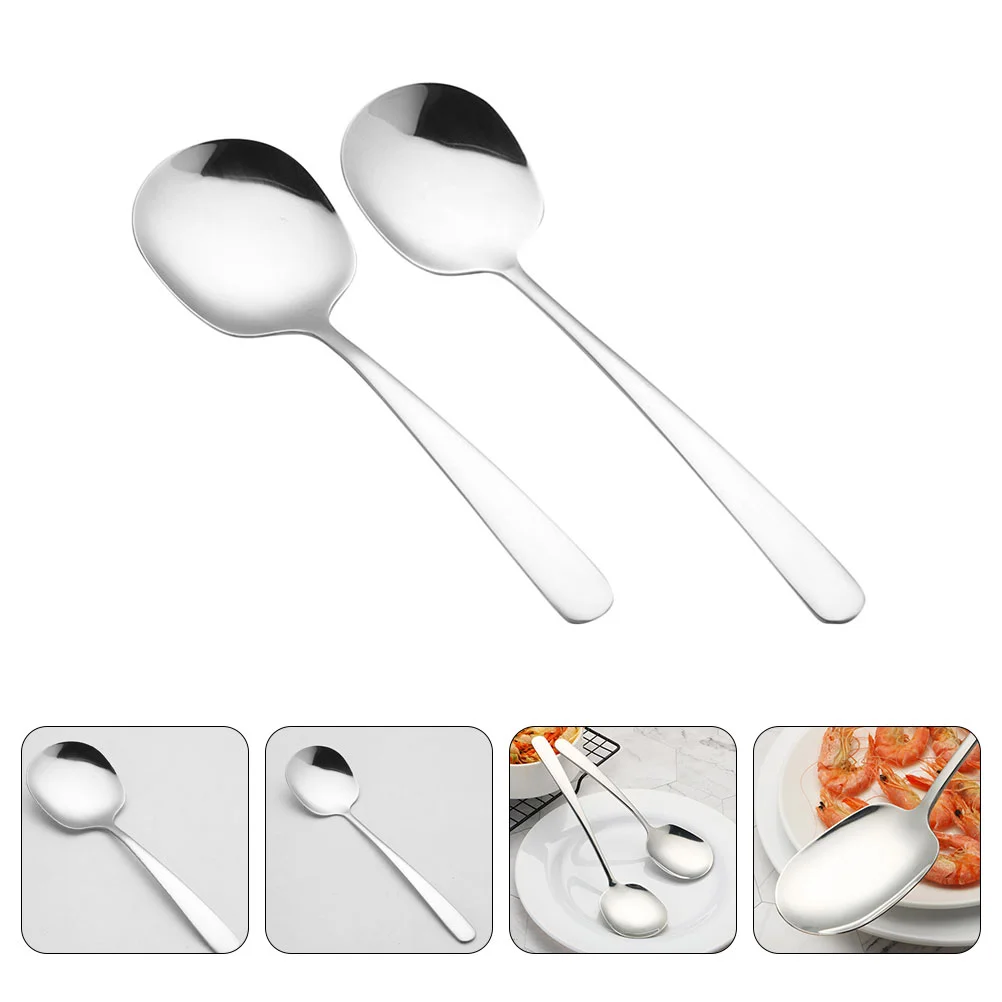 

Spoons Spoon Serving Soup Utensils Metal Stainless Steel Tablespoon Mixing Coffee Stirring Pot Dinner Hot Tea Flatware Pho Salad