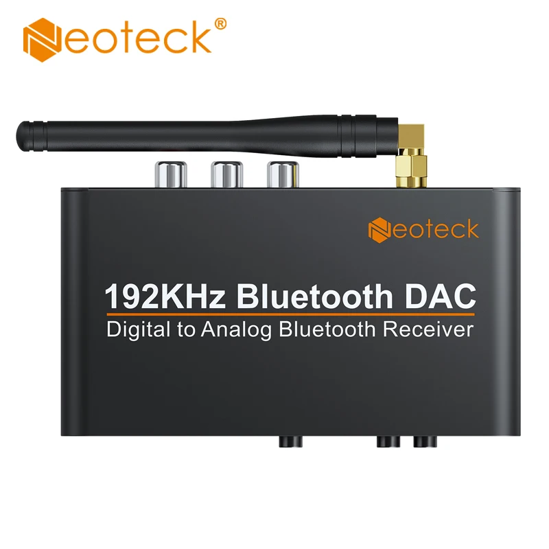 

Neoteck 192k Digital to Analog Converter Bluetooth-compatible V5.0 Receiver Coaxial Toslink to Analog Stereo L/R RCA 3.5mm Audio
