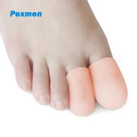 pexmen 4pcs toe protectors silicone toe caps to provide relief from missing or ingrown toenails corns blisters and hammertoes
