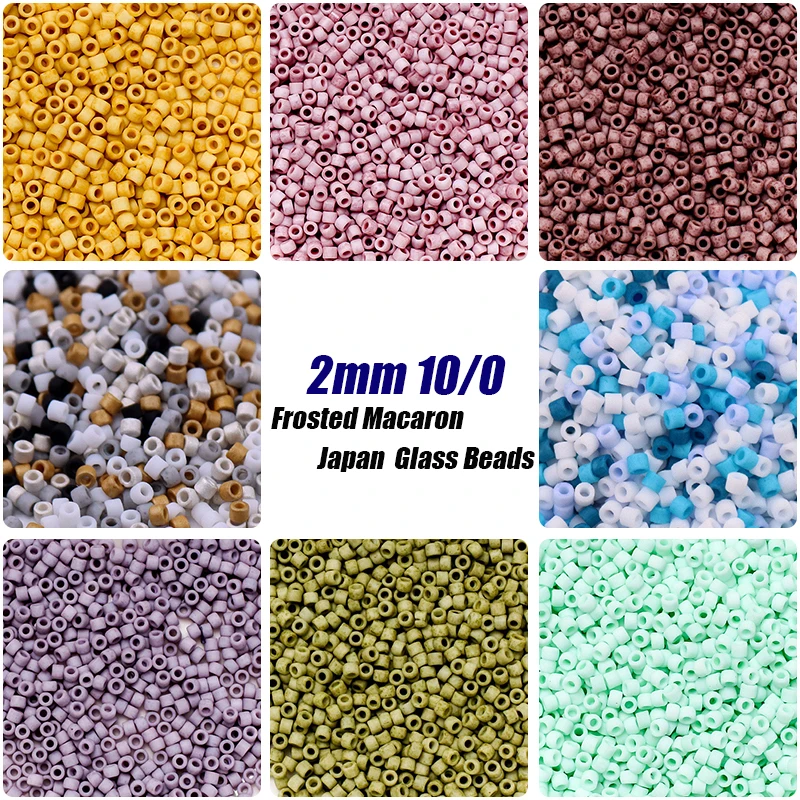 

360pcs/5g 2mm Japan Matte Frosted Color Glass Beads 10/0 Spacer Seed Beads for Needlework Jewelry Making DIY Sewing Accessories