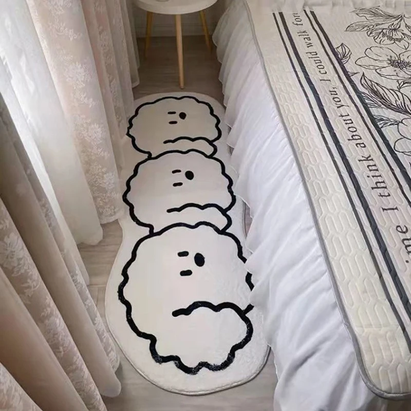 

Creative Cat Rug Nordic Cartoon Carpet for Bedroom Non-slip Bedside Area Rug Cute Soft Floor Mat for Living Room Table Mat Decor