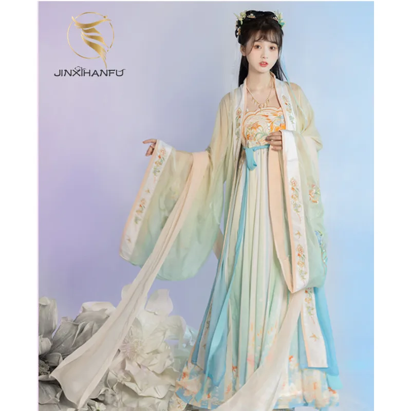 Hanfu Women Hezi Dress Tang Made One Piece Ru Skirt Embroidery Chinese Style Girls Hanfu Spring Summer