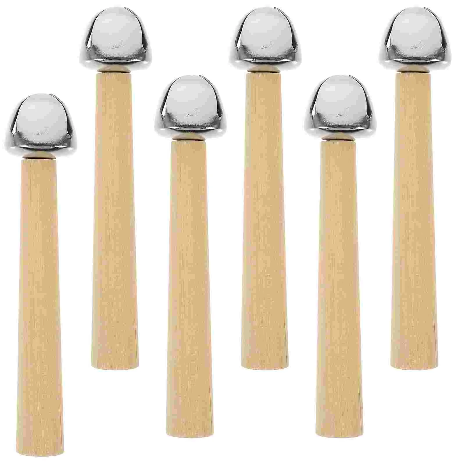 

6 PCS Hand Bell Toddler Toys Percussion Early Education Teaching Aids Wooden Music Lovely Rattles