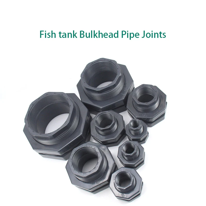 

Fish tank Bulkhead Pipe Joints UPVC 1/2 inch -4 inch female thread 20mmm to 110mm ID aquarium water inlet outlet connector 1 Pcs
