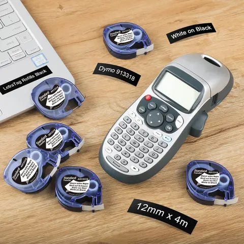 Лента для принтера Labelife черная на белом 12 мм * 4 м