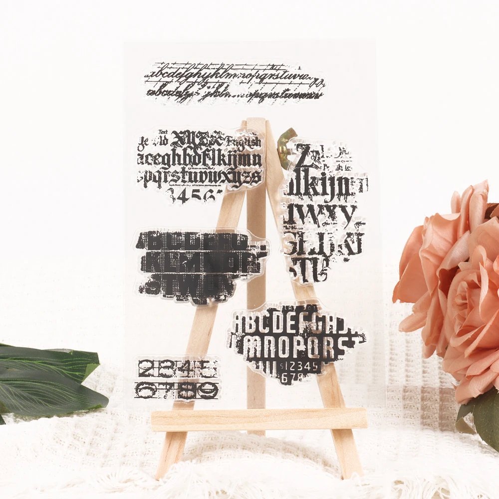 Прозрачные штампы из силиконовой резины с текстом на спине для скрапбукинга и