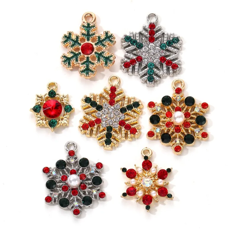 Эмалевые подвески в виде снега 10 шт