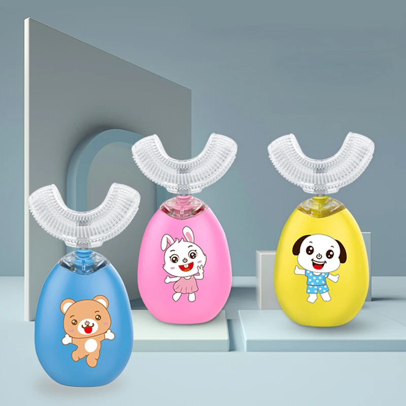 

Baby Electric Toothbrush 360 Degress U Sonic Electric Kids Silicone Automatic Ultrasonic Tooth Brush Children's Toothbrush