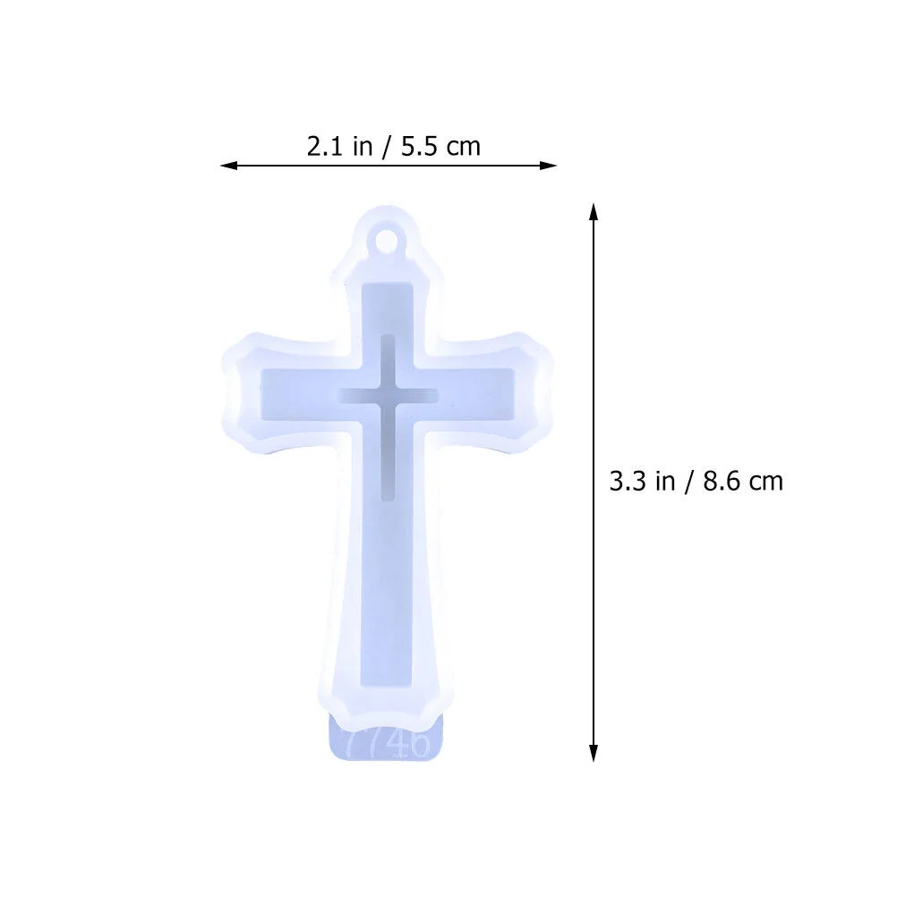 2pcs Cross Pendant Shaped Epoxy Silicone Mold DIY Cross Charm Ornament Mold Handicraft Silicone Mold