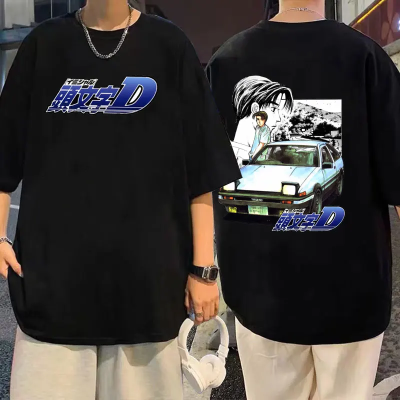 

Anime Initial D Drift AE86 Art Aesthetic Graphic Tshirt Man Manga Takumi Fujiwara R34 Skyline GTR JDM T Shirts Male 90s T-shirts