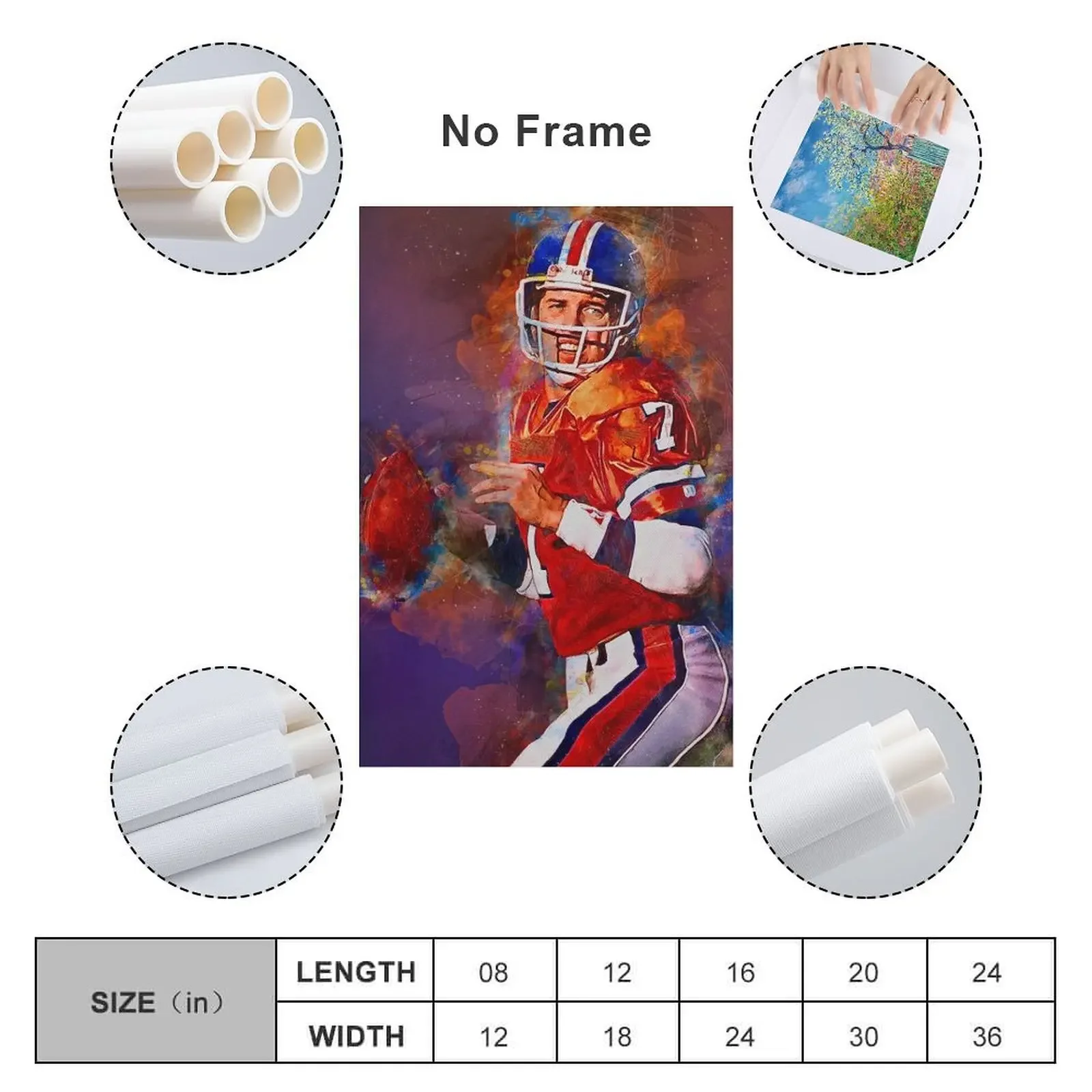 Elway Broncos смешанная среда холст картина на стене плакат аниме украшение