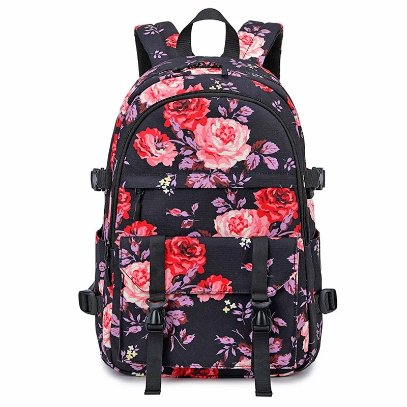 Casual Backpack Women's Bag Oxford Cloth Computer Bag Printing Multi-functional School Bag for Middle School Students Bags
