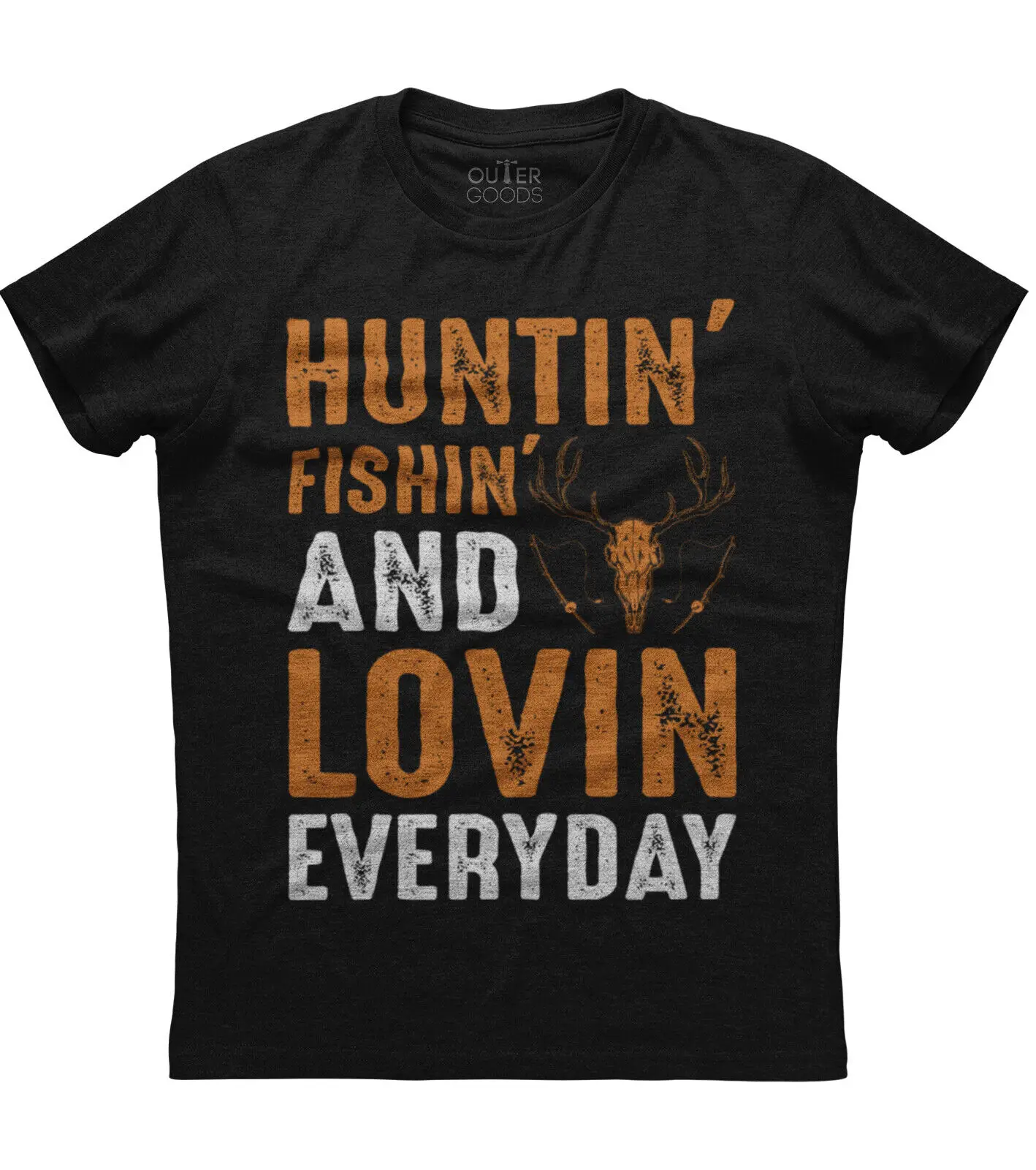 Мужская хлопковая черная футболка с коротким рукавом для охоты рыбалки любящих повседневных спортсменов