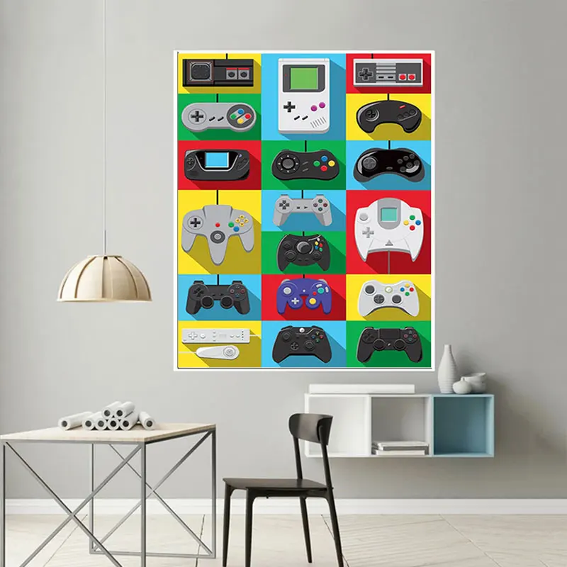 

Modern Colorful Game Console Canvas Painting Retro Video Gamepad Art Poster And Prints Living Kids Room Home Decor Wall Pictures